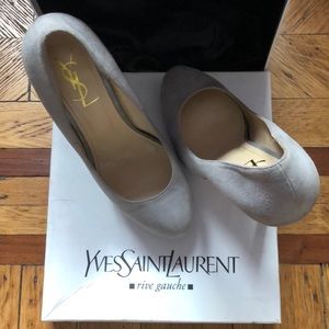 YvesSaintLaurent Platform Pump Grey Suede